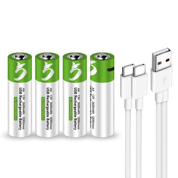 SMARTOOOLS Batería recargable AA de litio USB-C - 1700mAh - 4 uds.