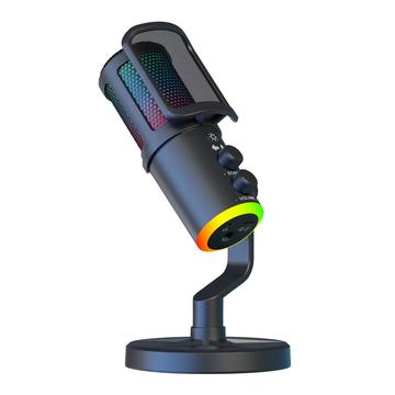 SU9 RGB Micrófono USB para juegos con malla de filtro antipop - Negro