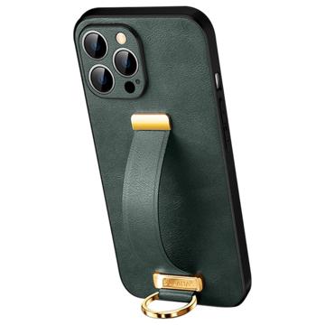 Carcasa Híbrida con Correa de Mano Sulada Fashion para iPhone 14 Pro Max - Verde