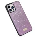 Carcasa Recubierta Serie Sulada Glitter para iPhone 14 Pro Max - Púrpura