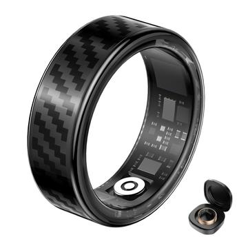 SY02 Anillo inteligente con patrón de fibra de carbono - Tamaño: 17.4mm