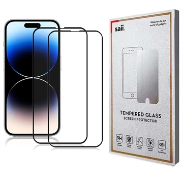 Protector de Pantalla - 9H - Saii 3D Premium para iPhone 15 Pro Max - 2 Unidades