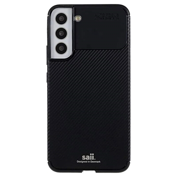 Carcasa de TPU Saii Fibra de Carbono para Samsung Galaxy S22+ 5G - Negro