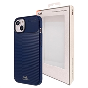 Carcasa de TPU Saii Fibra de Carbono para iPhone 13 Mini - Azul