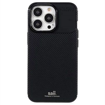 Carcasa de TPU Saii Fibra de Carbono para iPhone 13 Pro Max - Negro