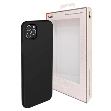 Carcasa de Silicona Líquido Saii Premium para iPhone 12 Pro Max - Negro