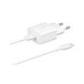 Cargador rápido de viaje Samsung y cable USB-C EP-T1510EWE - 15W - A granel - Blanco