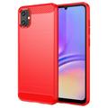 Carcasa de TPU Brushed para Samsung Galaxy A05 - Fibra de Carbono - Rojo
