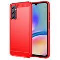 Carcasa de TPU Brushed para Samsung Galaxy A05s - Fibra de Carbono - Rojo