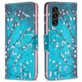 Funda Cartera Wonder Series para Samsung Galaxy A05s - Flores Blancas