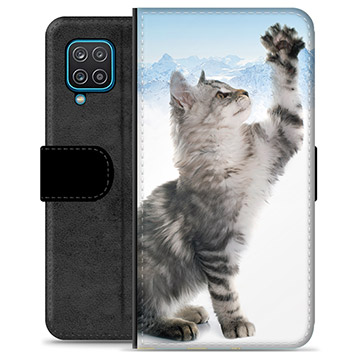 Funda Cartera Premium para Samsung Galaxy A12 - Gato