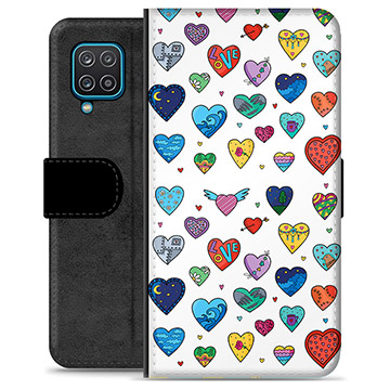 Funda Cartera Premium para Samsung Galaxy A12 - Corazones