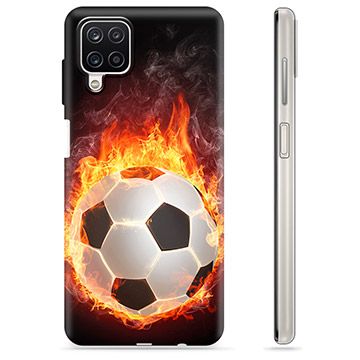 Funda de TPU para Samsung Galaxy A12 - Pelota de Fútbol en Llamas