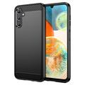 Carcasa de TPU Cepillada para Samsung Galaxy A14/A14 5G - Fibra de Carbono - Negro