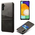 Carcasa de Plástico Recubierto con Ranuras para Tarjetas para Samsung Galaxy A14/A14 5G - Negro