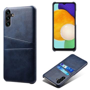 Carcasa de Plástico Recubierto con Ranuras para Tarjetas para Samsung Galaxy A14/A14 5G - Azul