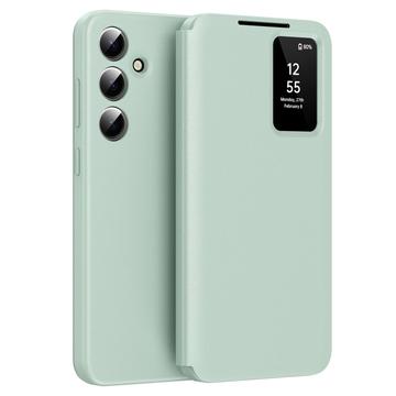 Funda Samsung Galaxy A16 Smart Clear View Flip con ranura para tarjetas - Verde claro