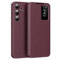 Funda Samsung Galaxy A16 Smart Clear View Flip con ranura para tarjetas - Rojo vino