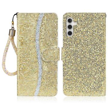 Samsung Galaxy A16 Funda elegante con purpurina para cartera - Oro