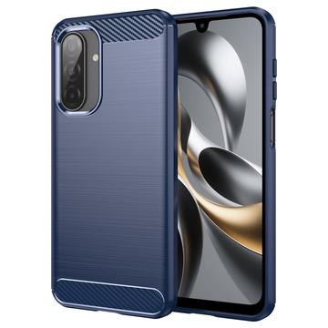 Carcasa de TPU Brushed para Samsung Galaxy A17 - Fibra de Carbono - Negro - Azul