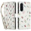 Funda Rómbica Floral de Cartera para Samsung Galaxy A17/A26 - Rosas