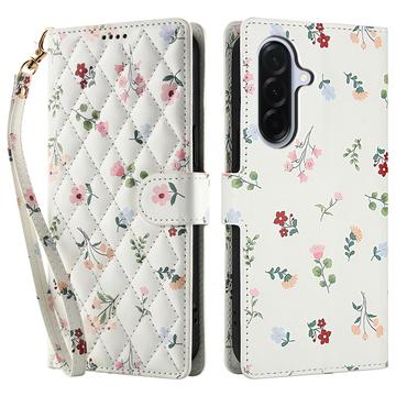 Funda Rómbica Floral de Cartera para Samsung Galaxy A17/A26 - Rosas