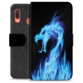 Funda Cartera Premium para Samsung Galaxy A20e - Dragón de Fuego Azul