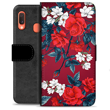 Funda Cartera Premium para Samsung Galaxy A20e - Flores Vintage