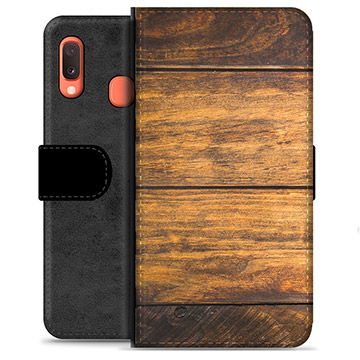 Funda Cartera Premium para Samsung Galaxy A20e - Madera