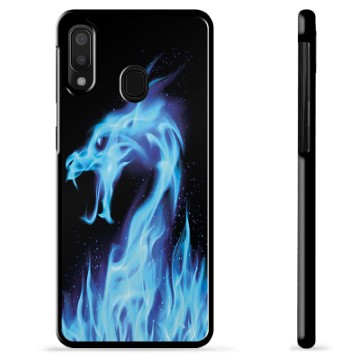 Carcasa Protectora para Samsung Galaxy A20e - Dragón de Fuego Azul