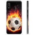Funda de TPU para Samsung Galaxy A20e - Pelota de Fútbol en Llamas