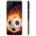 Funda de TPU para Samsung Galaxy A21s - Pelota de Fútbol en Llamas