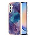 Funda TPU Marble Pattern Electrochapada IMD para Samsung Galaxy A25 - Púrpura