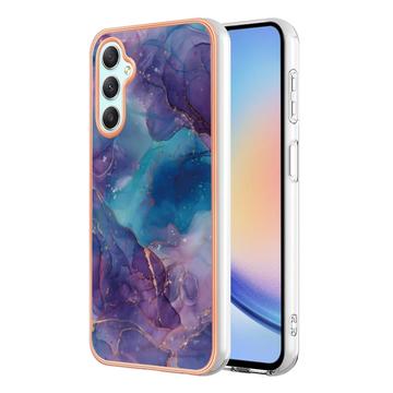 Funda TPU Marble Pattern Electrochapada IMD para Samsung Galaxy A25 - Púrpura