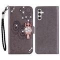 Samsung Galaxy A25 Búho Rhinestone Funda Billetera