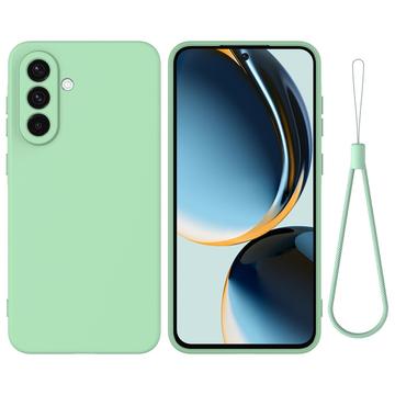 Samsung Galaxy A26 Funda de silicona líquida con correa de mano - Verde