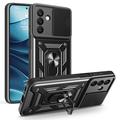 Funda híbrida con anillo giratorio y protector de cámara para Samsung Galaxy A26 - Negro