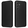 Funda con Tapa para Samsung Galaxy A35 - Fibra de Carbon