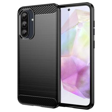 Carcasa de TPU Brushed para Samsung Galaxy A36/A56 - Fibra de Carbono - Negro