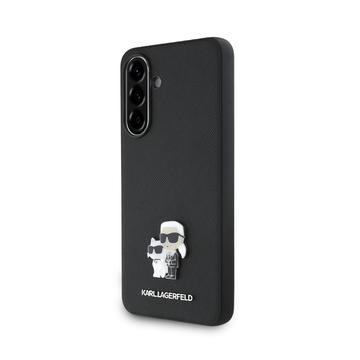 Funda Samsung Galaxy A36 Karl Lagerfeld Saffiano Metal Karl and Choupette - Negro