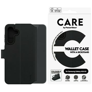 Funda tipo billetera con soporte Samsung Galaxy A36 PanzerGlass Care Feature - Negro