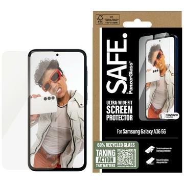 Protector de pantalla de vidrio templado PanzerGlass Safe Ultra-Wide Fit Samsung Galaxy A36 - 9H - Transparente