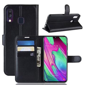 Funda para Samsung Galaxy A40 - Estilo Cartera - Negro