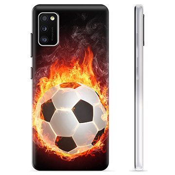 Funda de TPU para Samsung Galaxy A41 - Pelota de Fútbol en Llamas