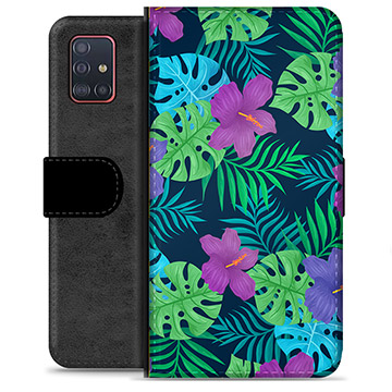 Funda Cartera Premium para Samsung Galaxy A51 - Flores Tropicales