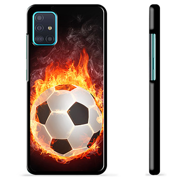 Carcasa Protectora para Samsung Galaxy A51 - Pelota de Fútbol en Llamas