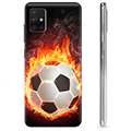 Funda de TPU para Samsung Galaxy A51 - Pelota de Fútbol en Llamas