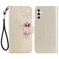 Samsung Galaxy A54 5G Búho Rhinestone Funda Billetera