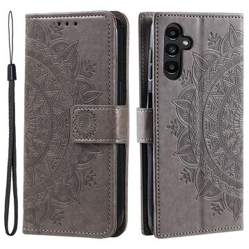 Funda Mandala Series para Samsung Galaxy A55 - Estilo Cartera - Gris