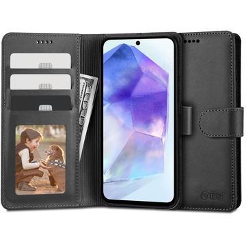 Funda Tech-Protect con imán y soporte para Samsung Galaxy A55 - Negro